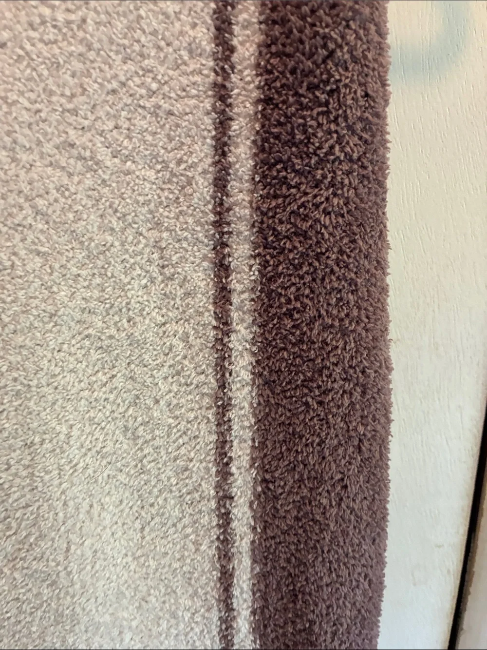 Barefoot Dreams Cream and Taupe Striped Throw Blanket